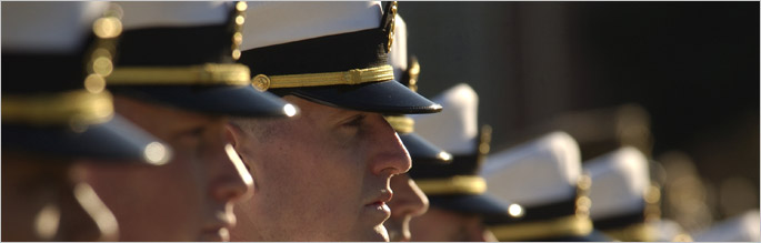 navy personnel standing at attention